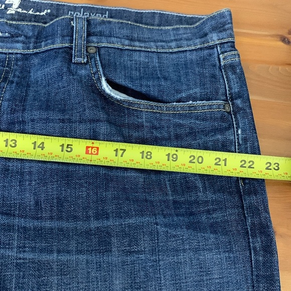 7 for all Mankind Mens Relaxed Front Button Wide Leg, Mid weight, Mid Wash Jeans - Picture 9 of 15